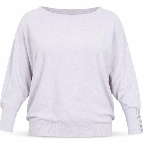 Mint Velvet Womens Ivory Size 12 Relaxed Boat Neck Button Sleeve Jumper