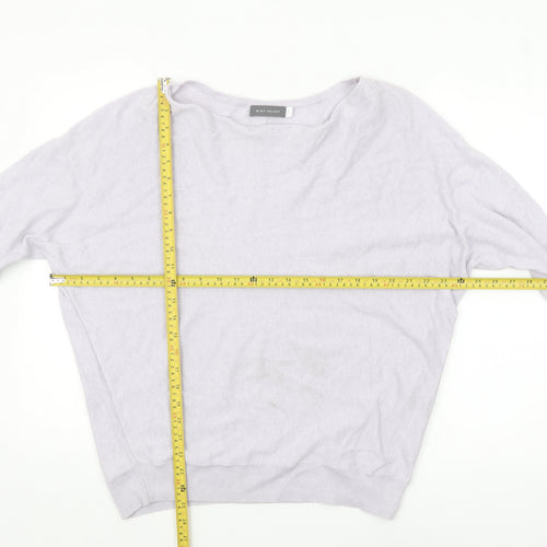 Mint Velvet Womens Ivory Size 12 Relaxed Boat Neck Button Sleeve Jumper
