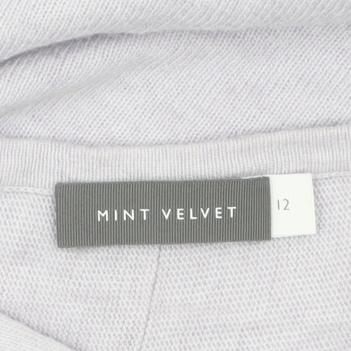 Mint Velvet Womens Ivory Size 12 Relaxed Boat Neck Button Sleeve Jumper