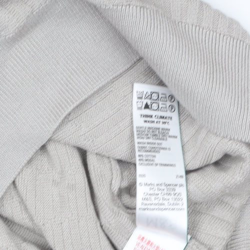 Marks and Spencer Mens Beige Cotton Modal Collared Henley Jumper L