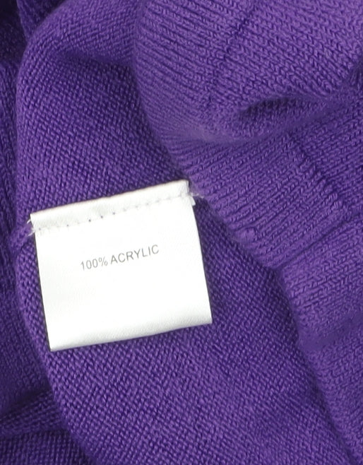 Yours Women Purple V-Neck Long Sleeve Plus Size 26/28 Acrylic Jumper