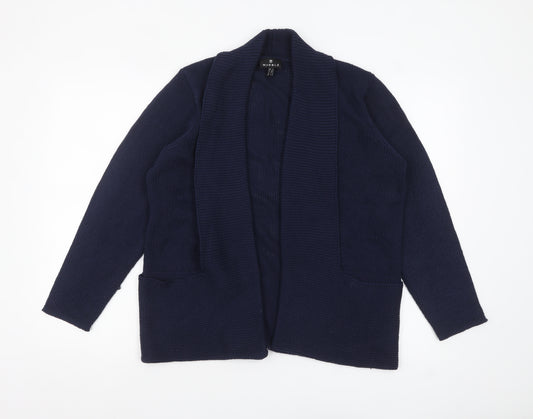 Marble Women’s Blue Long Sleeve Open Knit Cardigan Size 14