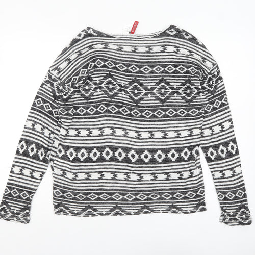 H&M Divided Women's Black Geometric Pattern Jumper Size 12