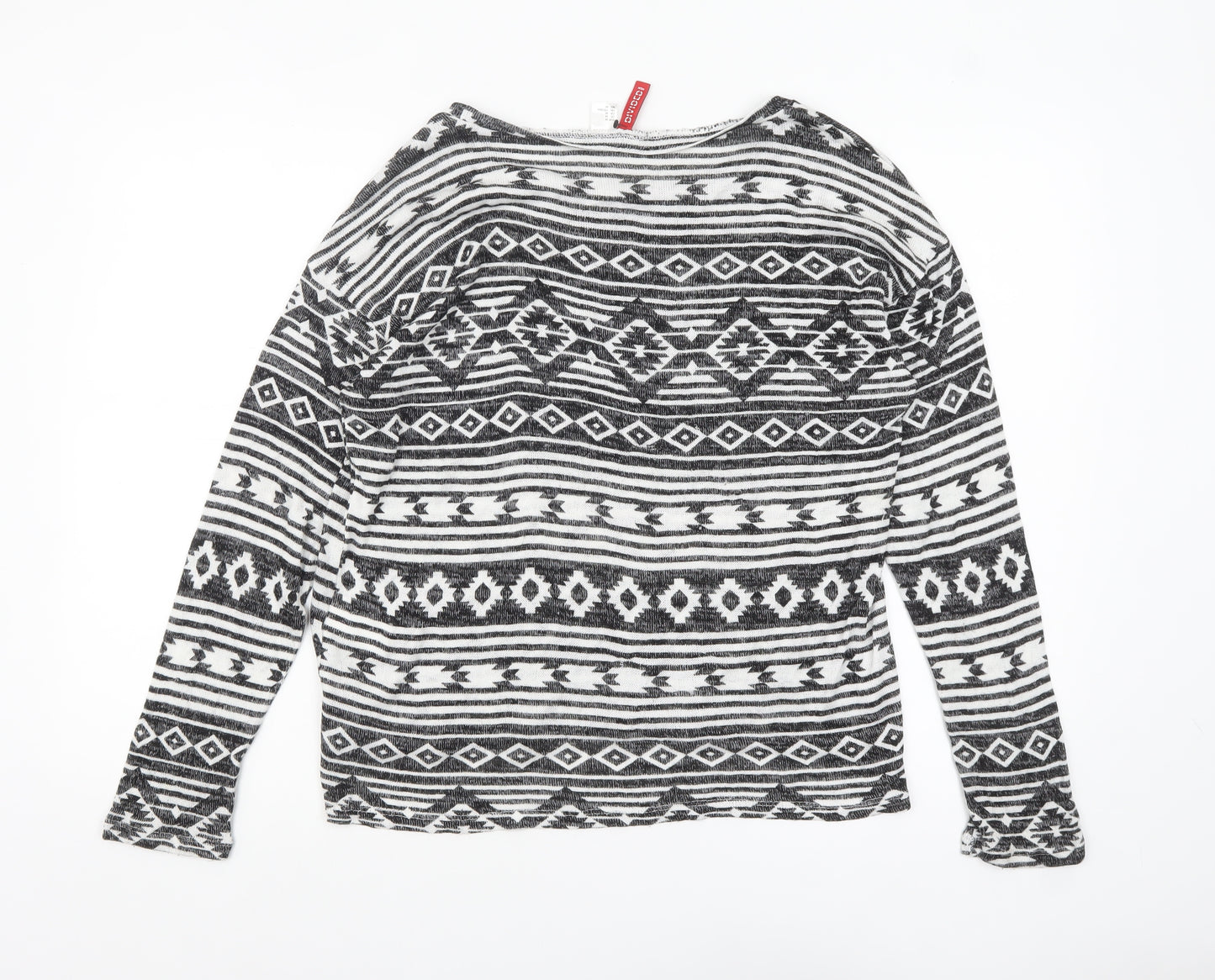 H&M Divided Women's Black Geometric Pattern Jumper Size 12