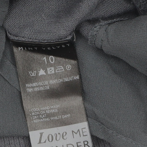 Mint Velvet Women's Grey Size 10 Asymmetric Hem Pullover Jumper