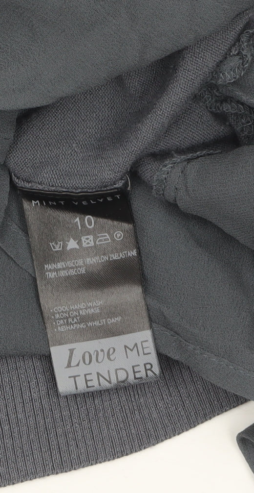 Mint Velvet Women's Grey Size 10 Asymmetric Hem Pullover Jumper