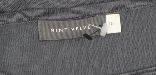 Mint Velvet Women's Grey Size 10 Asymmetric Hem Pullover Jumper