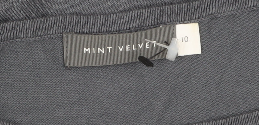 Mint Velvet Women's Grey Size 10 Asymmetric Hem Pullover Jumper