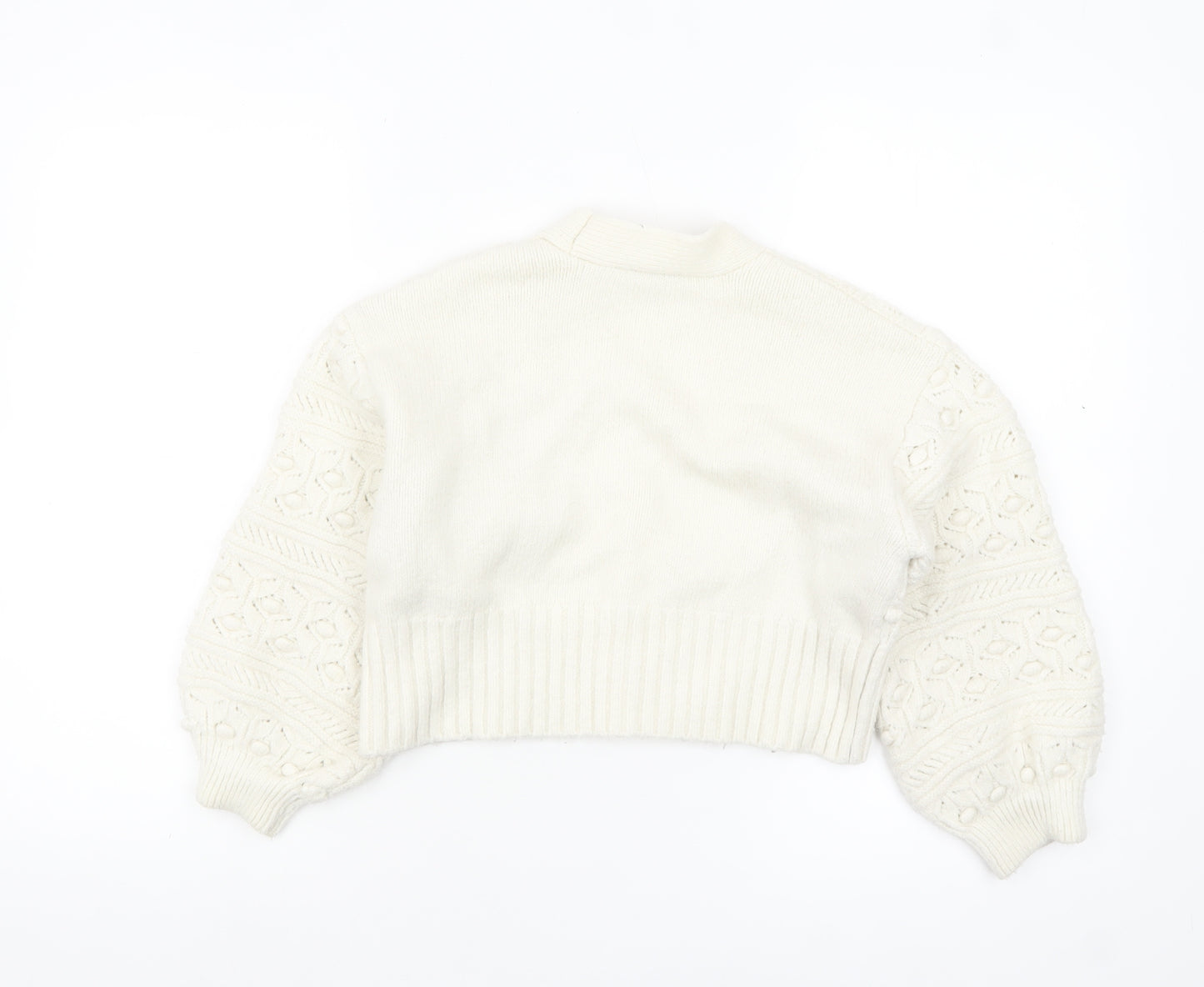 Mavi Women's Ivory Chunky-Knit V-Neck Button Cardigan XS