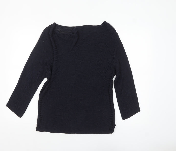 MaxMara Women's Black Knit Boat Neck 3/4 Sleeve Jumper S