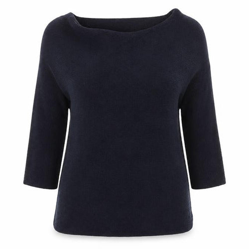 MaxMara Women's Black Knit Boat Neck 3/4 Sleeve Jumper S