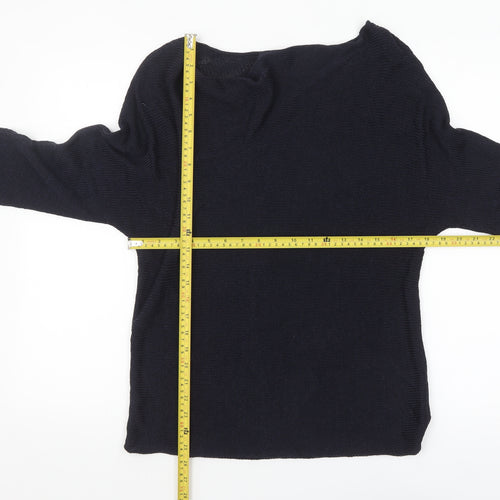 MaxMara Women's Black Knit Boat Neck 3/4 Sleeve Jumper S