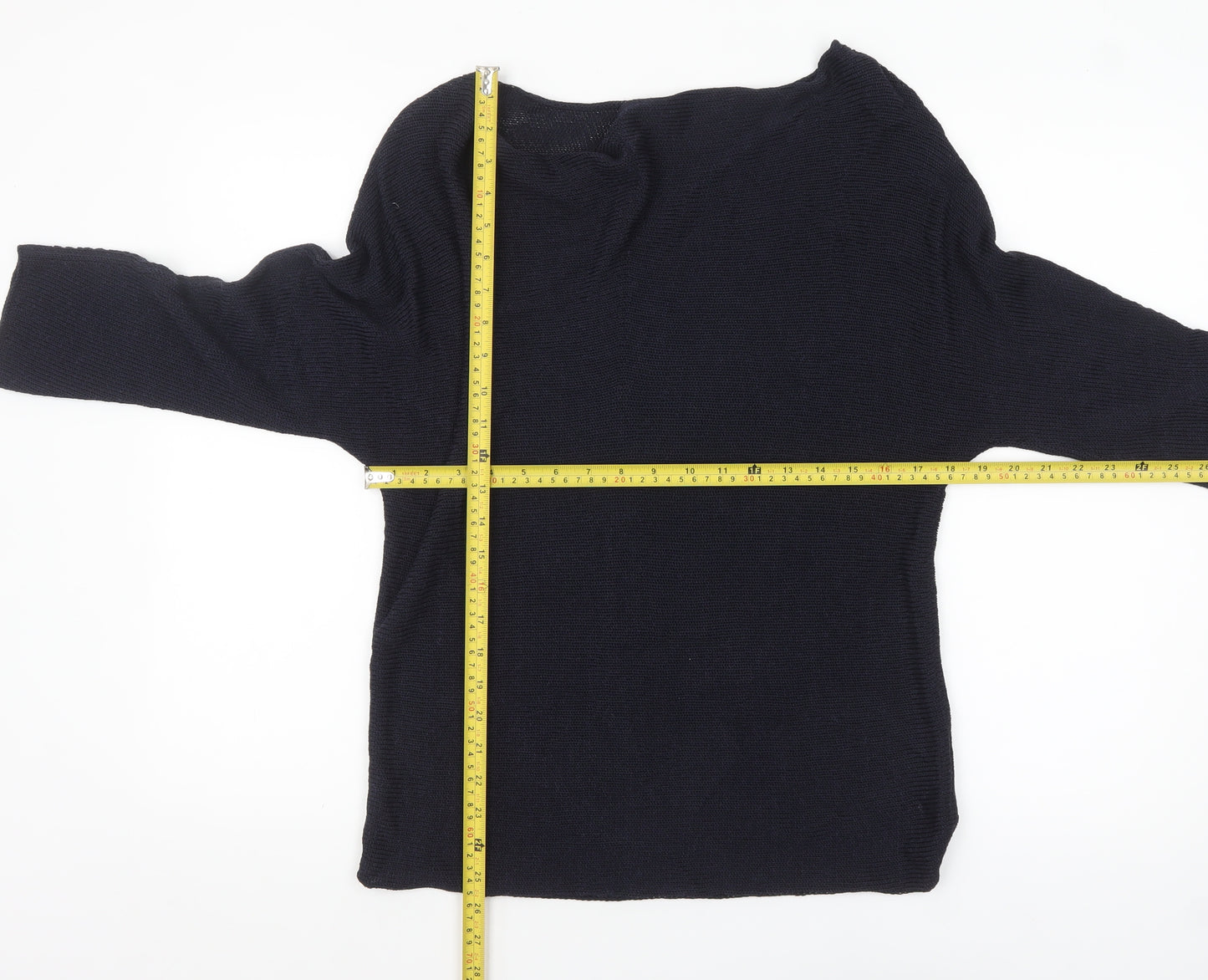 MaxMara Women's Black Knit Boat Neck 3/4 Sleeve Jumper S