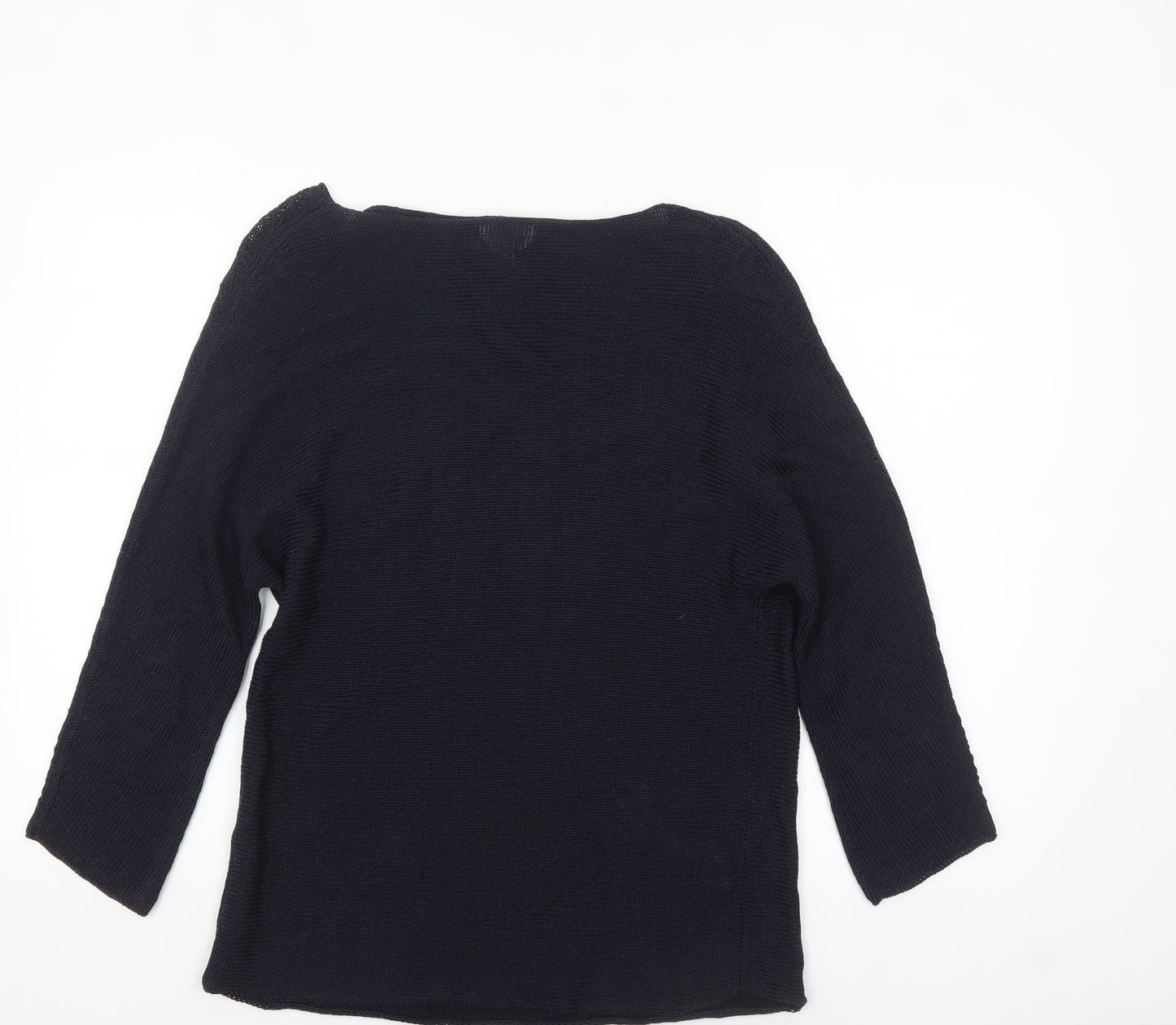 MaxMara Women's Black Knit Boat Neck 3/4 Sleeve Jumper S