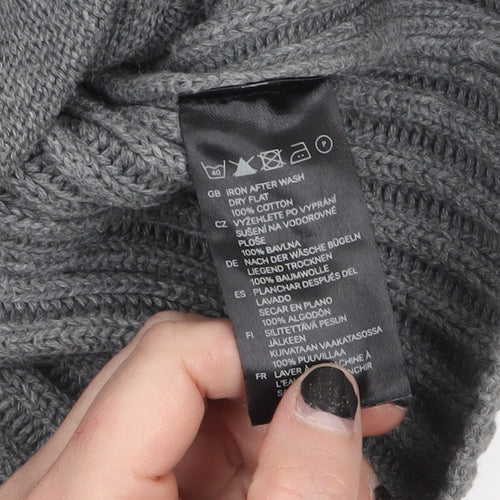 H&M L.O.G.G Men’s Grey Cotton Chunky Knit Cardigan M