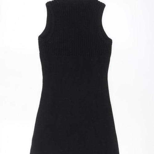 Rebellious Women's Black Sleeveless Bodycon Knit Mini Dress S