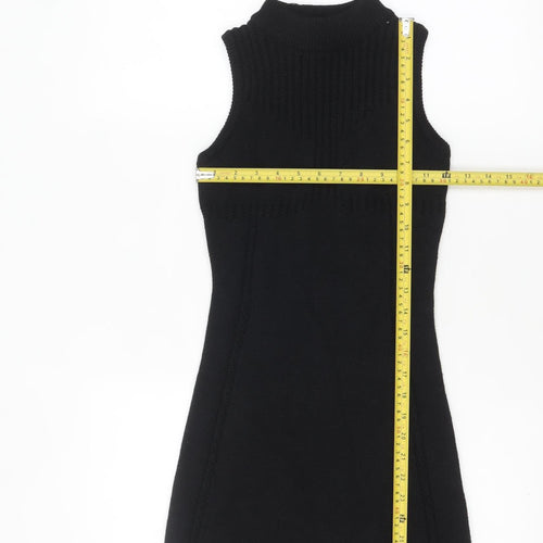 Rebellious Women's Black Sleeveless Bodycon Knit Mini Dress S