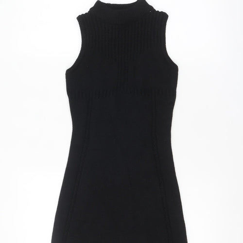 Rebellious Women's Black Sleeveless Bodycon Knit Mini Dress S