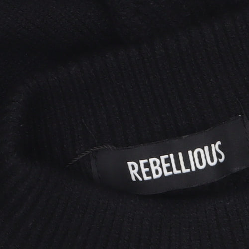 Rebellious Women's Black Sleeveless Bodycon Knit Mini Dress S