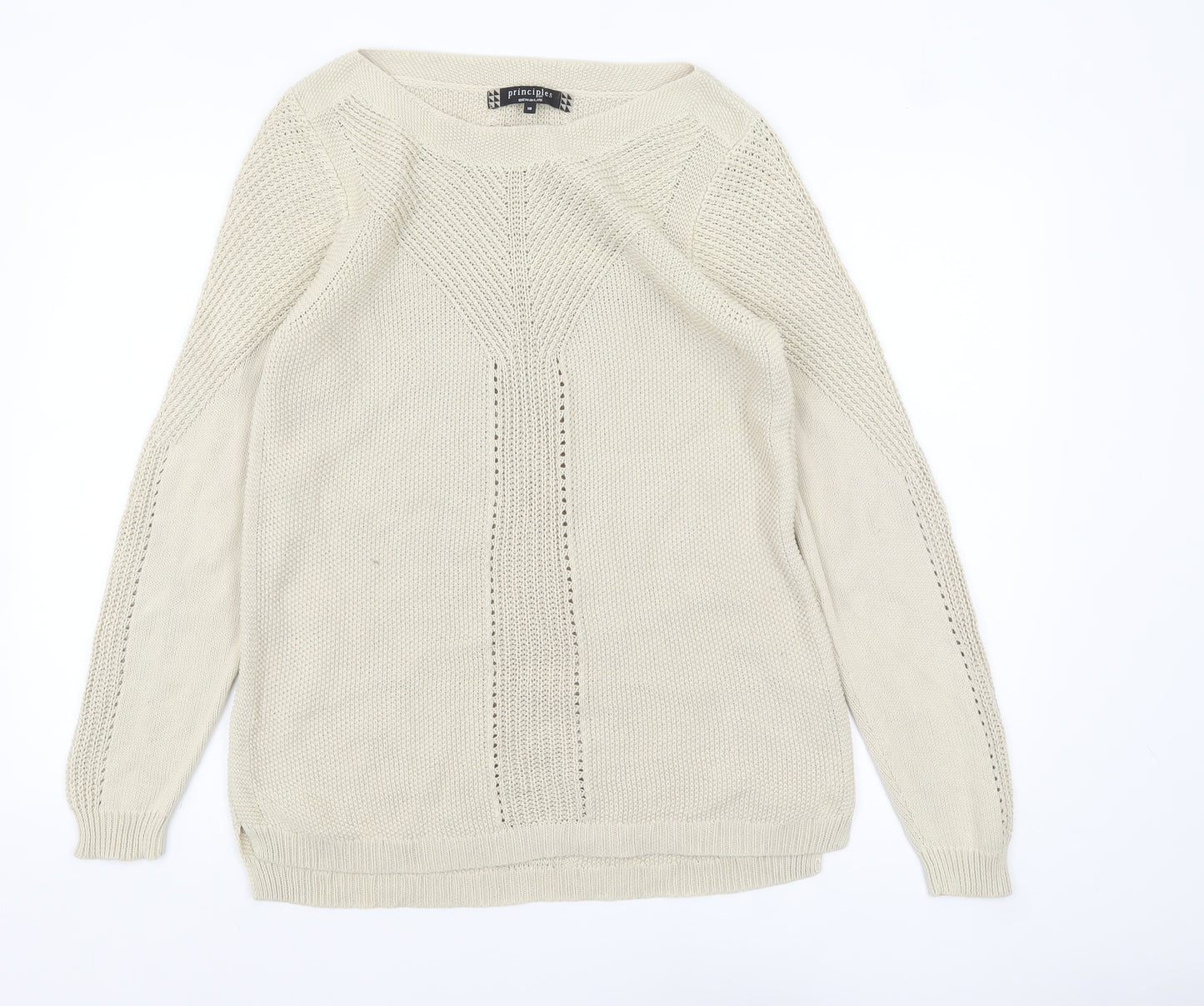 Principles by Ben de Lisi Women’s Beige Cotton Knit Pullover Jumper Size 18