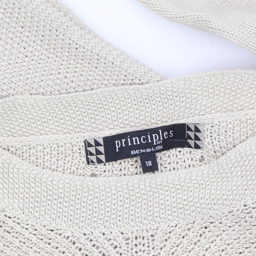 Principles by Ben de Lisi Women’s Beige Cotton Knit Pullover Jumper Size 18