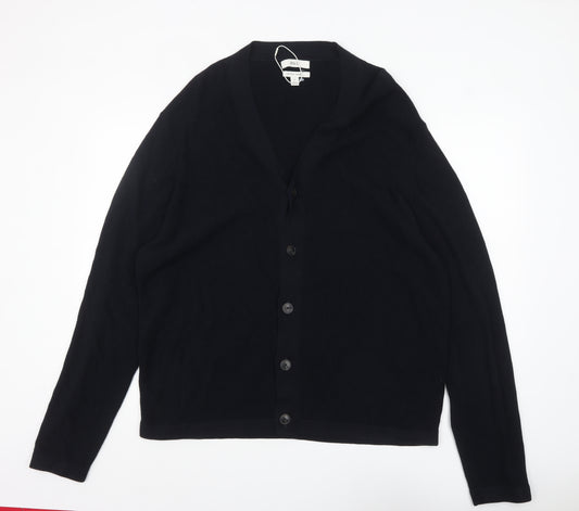 Marks and Spencer Men's Black 2XL Cotton Modal V-Neck Cardigan
