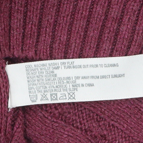 Fat Face Women Red Cable Knit Long Sleeve Tunic Jumper Size 14
