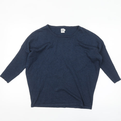 Saint Tropez Women Blue Relaxed Pullover Jumper Size S