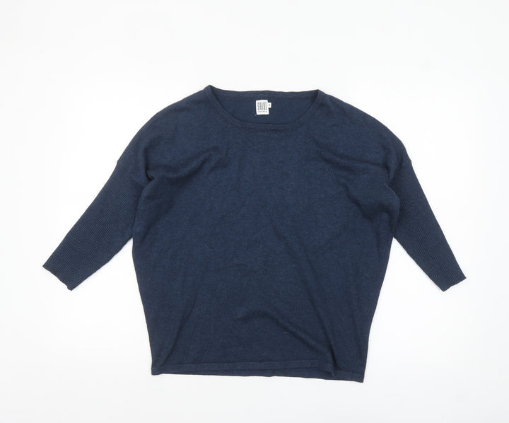 Saint Tropez Women Blue Relaxed Pullover Jumper Size S