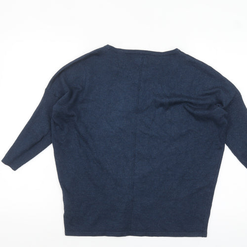 Saint Tropez Women Blue Relaxed Pullover Jumper Size S