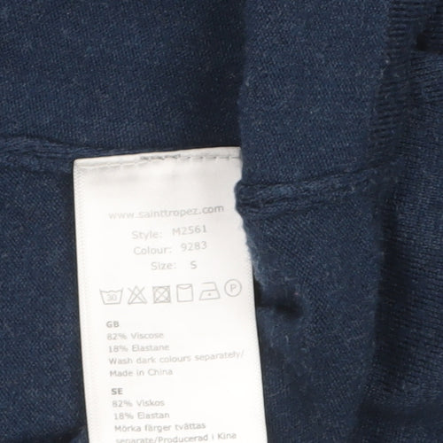 Saint Tropez Women Blue Relaxed Pullover Jumper Size S