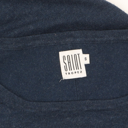Saint Tropez Women Blue Relaxed Pullover Jumper Size S