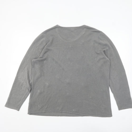 Bonmarché Women Grey Beaded Long Sleeve Pullover Jumper Size 20
