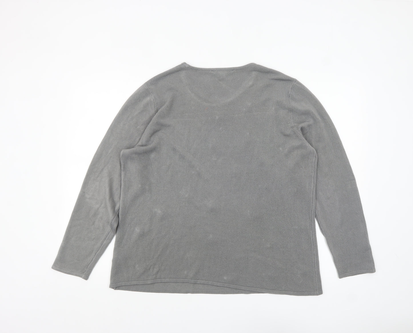 Bonmarché Women Grey Beaded Long Sleeve Pullover Jumper Size 20
