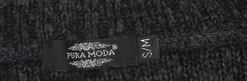 Pura Moda Womens Black Cable-Knit Pullover Jumper Size S