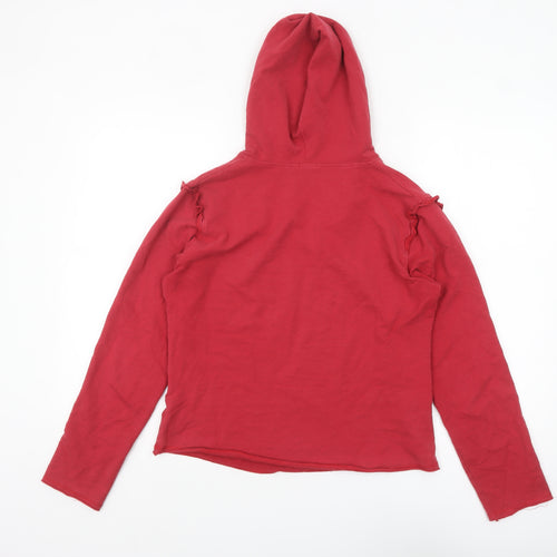 Fat Face Women's Red Cotton Blend Pullover Hoodie Size 12
