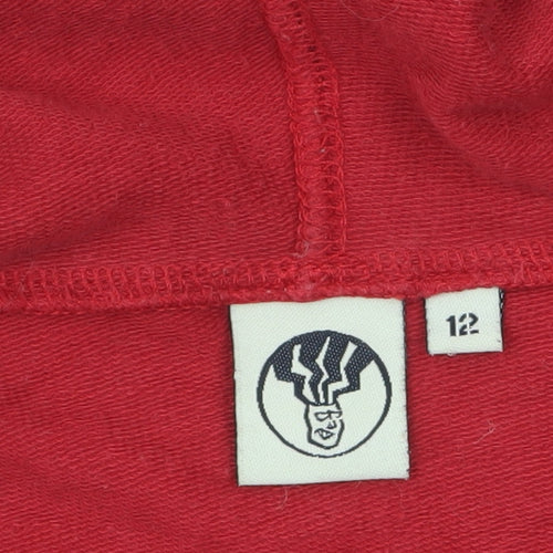 Fat Face Women's Red Cotton Blend Pullover Hoodie Size 12