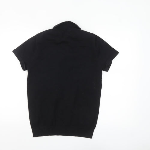 Next Men's Black Short Sleeve Polo Shirt Size S Cotton Blend