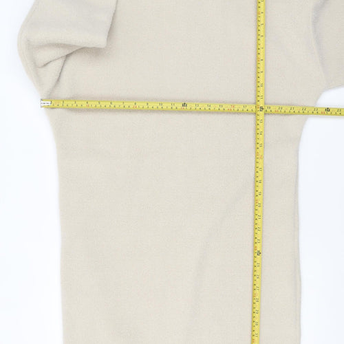 ZARA Women Beige Wool Blend Roll Neck Shift Dress Size 10