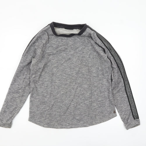 Maison Scotch Womens Grey Long Sleeve Knit T-Shirt Size 10