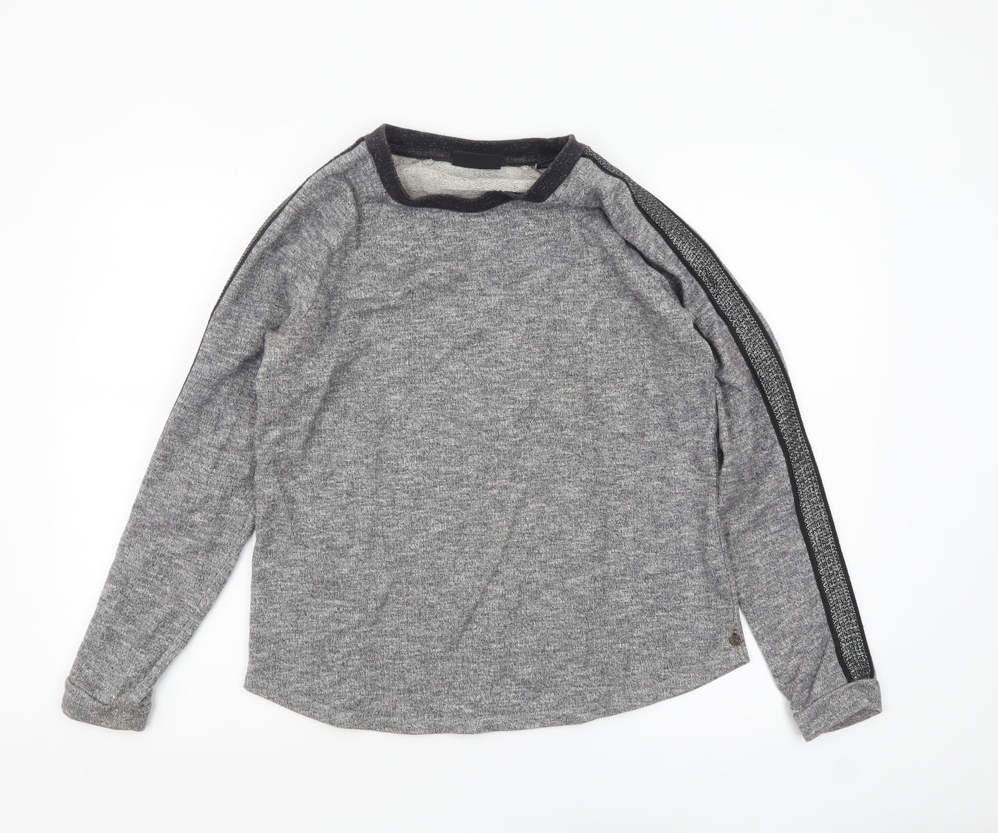 Maison Scotch Womens Grey Long Sleeve Knit T-Shirt Size 10