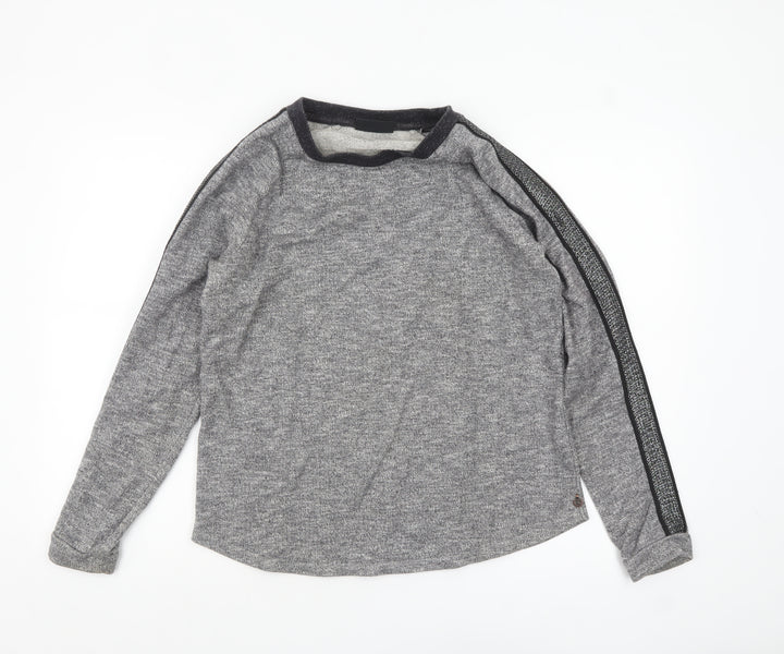 Maison Scotch Womens Grey Long Sleeve Knit T-Shirt Size 10