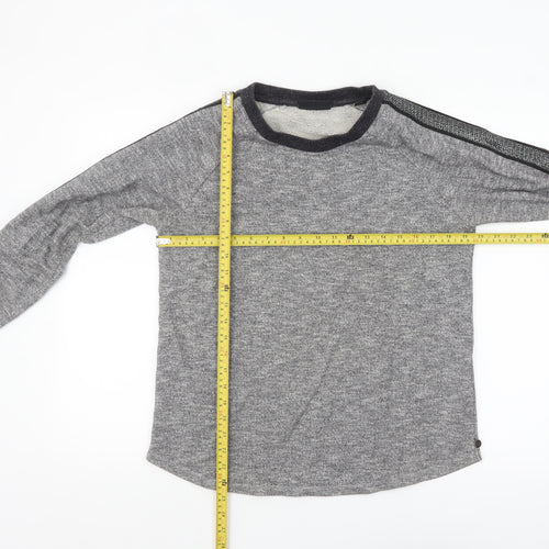 Maison Scotch Womens Grey Long Sleeve Knit T-Shirt Size 10