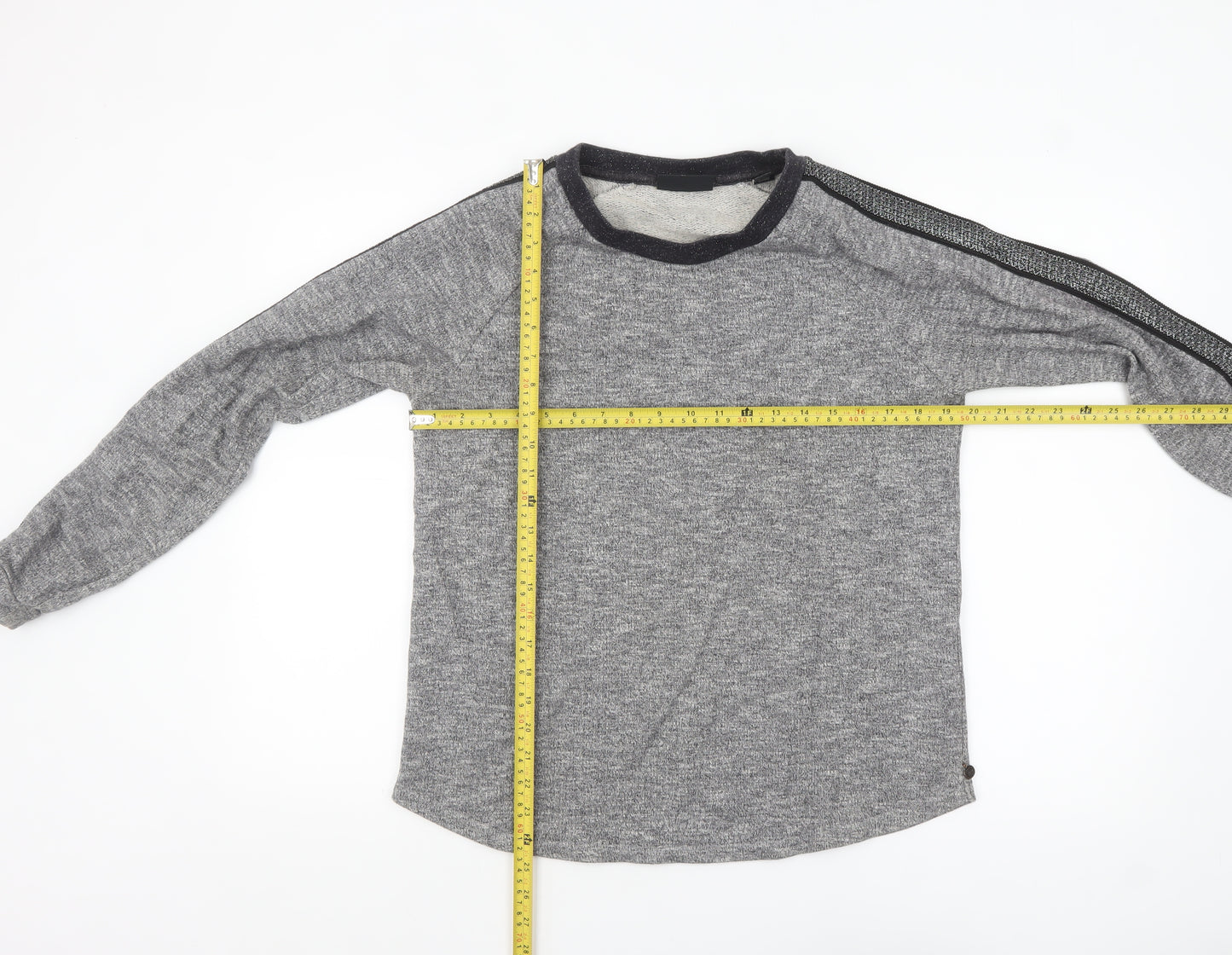 Maison Scotch Womens Grey Long Sleeve Knit T-Shirt Size 10
