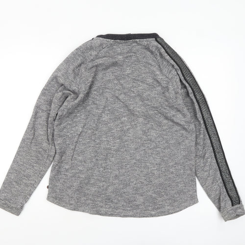 Maison Scotch Womens Grey Long Sleeve Knit T-Shirt Size 10