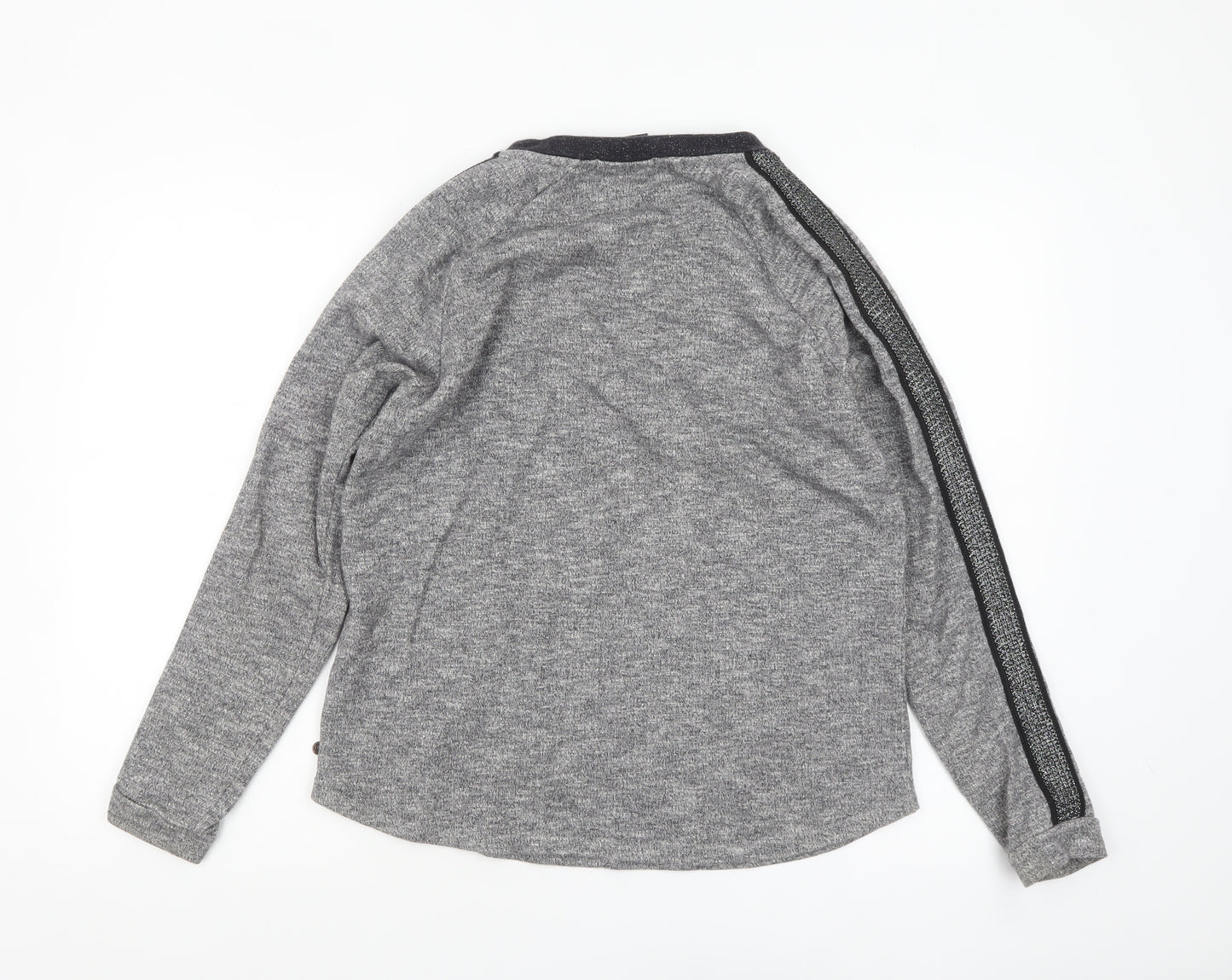 Maison Scotch Womens Grey Long Sleeve Knit T-Shirt Size 10