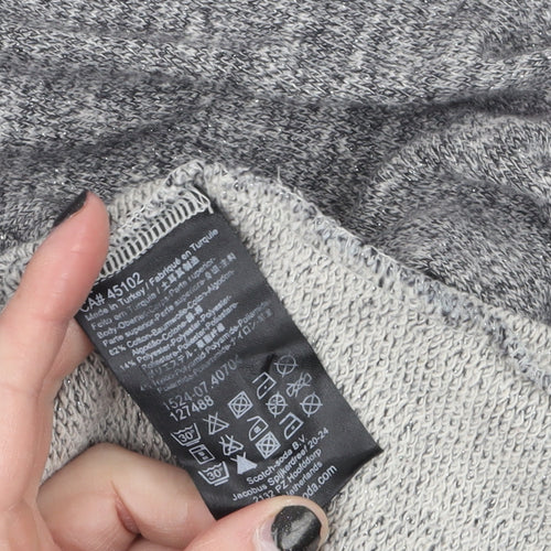 Maison Scotch Womens Grey Long Sleeve Knit T-Shirt Size 10