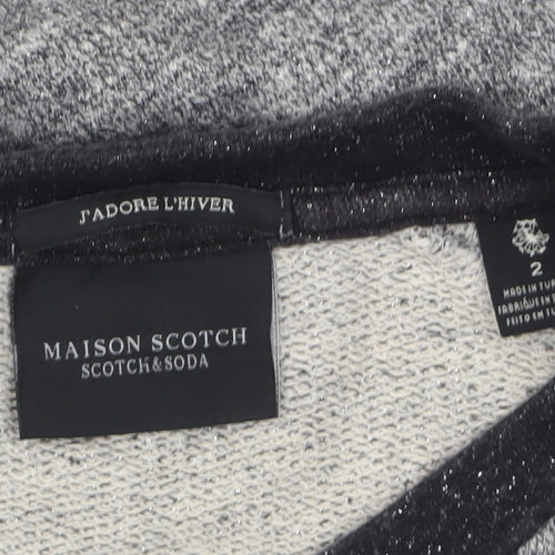 Maison Scotch Womens Grey Long Sleeve Knit T-Shirt Size 10