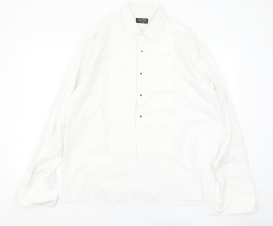 Moss Bros Men's White 17 Regular Fit Long Sleeve Dress Shirt