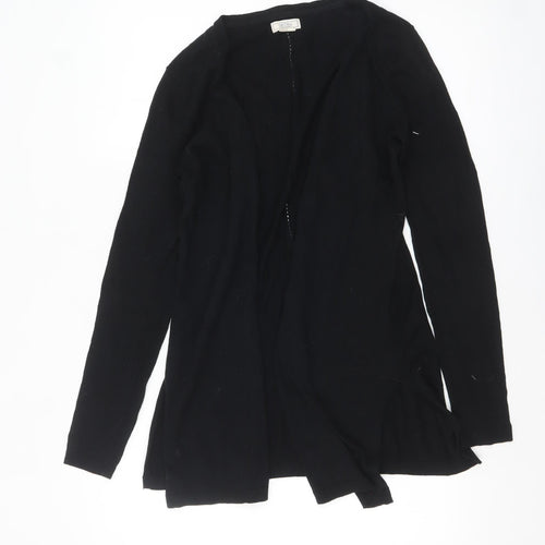 Fat Face Women's Black Cotton Long Sleeve Open Cardigan Size 8